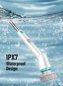 img 2 attached to Hivita Electric Spin Scrubber: The Ultimate IPX7 Waterproof Cordless Cleaning Brush with 3 Brush Heads and Adjustable Extension Handle – Ideal for Bathtub, Shower, Sink, Bathroom Grout, Kitchen Floor, and Window Cleaning