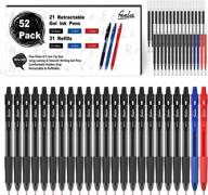 feela 52 pack retractable black ink gel pens, premium medium point rollerball pens for smooth writing with comfort grip(19 black with 27 refills+1 blue with 2 refills+1 red with 2 refills) logo