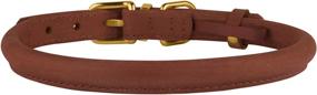 img 1 attached to BRONZEDOG Rolled Leather Dog Collar: Soft Padded Round Rope Pet Collars for Dogs, Cats, and More – Small to Large Sizes Available