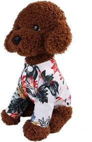 img 1 attached to CheeseandU Pet Hawaiian Shirt: NewStyle Summer Beach Vest, Short Sleeve Pet Clothing, Dog Top Floral Pineapple T-Shirt, Hawaiian Tops Dog Jacket Outfit, Beach Apparel for Small Dogs Breeds Cats, White