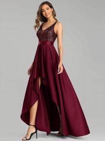 img 2 attached to Stunning A-Line High-Low Party Dress: Ever-Pretty Women'S V-Neck Long Evening Dress 0667