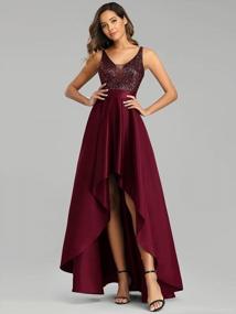 img 1 attached to Stunning A-Line High-Low Party Dress: Ever-Pretty Women'S V-Neck Long Evening Dress 0667