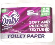 🧻 premium 2-ply toilet paper - soft, disposable, non-stick & durable - 12 roll (200 sheet per roll), superior absorbency - ideal for home, public toilets, bathroom & restaurant логотип