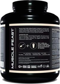 img 2 attached to 🥛 Muscle Feast 100% Grass Fed Whey Protein: All-Natural, Hormone Free, High Absorption, Pure European Whey Isolate Blend, 19.1g Protein, 98 Calories, Vanilla 5lb, 90 Servings