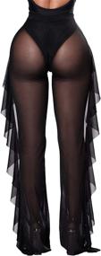 img 3 attached to COCOLEGGINGS Womens Sheer Ruffle Swimsuit Women's Clothing - Swimsuits & Cover Ups