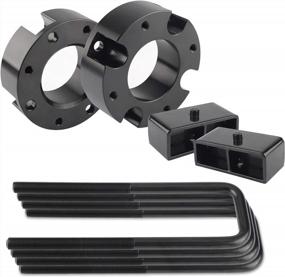 img 3 attached to 3"F + 2"R Leveling Lift Kit For 2007-2020 Tundra: 3 Inch Front Strut Spacers & 2 Inch Black Block Kit With Extended Square U-Bolts