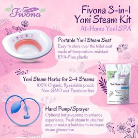 img 3 attached to Fivona Yoni Steam Kit 3-In1 Set - Herbal Therapy Blue Moon Recipe 1.76Oz For 2-4 Sessions - Expandable V Steam Seat With Hand Pump - Vaginal Cleansing & PH Balance Support For Fertility Increase