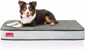 img 4 attached to Ultimate Comfort For Your Pet: Brindle Waterproof Memory Foam Pet Bed With Orthopedic Support And Washable Cover