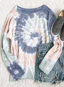 img 1 attached to Women'S Casual Tie Dye Sweatshirts - Long Sleeve Color Block Pullover Tops
