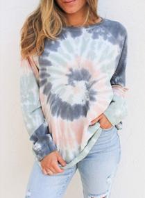 img 3 attached to Women'S Casual Tie Dye Sweatshirts - Long Sleeve Color Block Pullover Tops