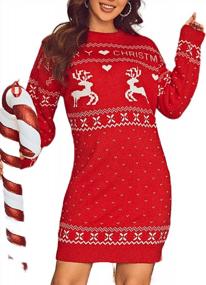 img 4 attached to Cute And Comfy Oversized Christmas Sweater Dress For Women By Glamaker