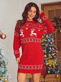 img 3 attached to Cute And Comfy Oversized Christmas Sweater Dress For Women By Glamaker
