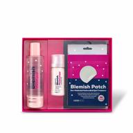 fight acne with hanhoo dermafix blemish treatment kit: 4-piece set of calamine, green tea and aloe products to reduce breakouts, relieve redness and spot-treat pimples логотип