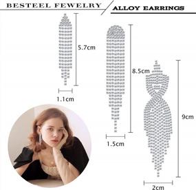 img 2 attached to Sparkling Rhinestone Chandelier Earrings With Clear Austrian Crystal Teardrops - Set Of 3 Pairs For Women, Perfect For Parties And Special Occasions - Besteel Jewelry