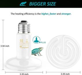 img 3 attached to Ceramic Heat Emitter Reptiles & Amphibians better for Terrarium Heat Lamps & Mats