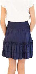 img 1 attached to KIDPIK Smock Tiered Skirt Black Girls' Clothing : Skirts & Skorts