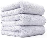 🔥 the rag company - everest 1100 - high-quality ultra plush korean 70/30 blend microfiber detailing towels, 1100gsm, 16in x 16in, white (3-pack) логотип