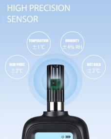 img 2 attached to Digital Temperature And Humidity Meter, Wintact Thermometer Hygrometer Monitor With Dew Point & Wet Bulb Temp, Backlight, Max/Min Value, Data Hold & Store 1000 Group Of Data For Indoor Outdoor