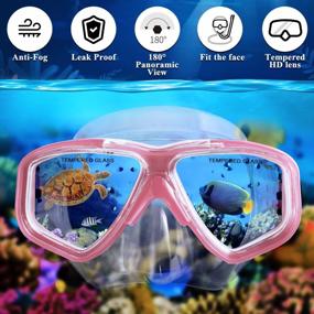 img 3 attached to Odoland Full Face Snorkel Set For Kids - 6 Piece Bundle With Anti-Fog Mask, Leak-Proof Design, Adjustable Fins, Beach Blanket, And Waterproof Case - Suitable For Juniors, Boys, And Girls Ages 9-15