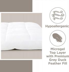 img 1 attached to King Size Hypoallergenic Feather Bed With Ultra-Soft Cloud Top Pillow Top And Cotton Fabric By Downlite