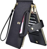 👜 stylish leather wristlet: women's handbags & wallets with rfid blocking technology логотип