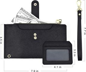 img 1 attached to 👜 Stylish Leather Wristlet: Women's Handbags & Wallets with RFID Blocking Technology