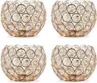 gold crystal candle holders - set of 4 for weddings, holidays, and home decor logo