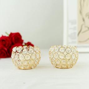 img 2 attached to Gold Crystal Candle Holders - Set Of 4 For Weddings, Holidays, And Home Decor