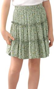 img 4 attached to GORLYA Ruffle Floral GOR1087 BlackPrint Girls' Clothing - Skirts & Skorts