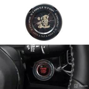 img 3 attached to 🚗 Car Push Start Button Cover - Rotating Spin Cover for Push to Start Accessories - Lucky-Black Engine Start Button Cover