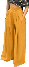 img 2 attached to Непринужденно модно: женские широкие брюки палаццо с высокой талией Choichic для легкого повседневного шикарного стиля