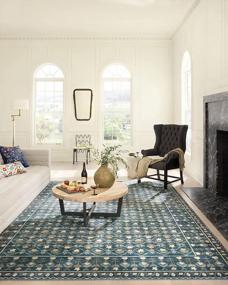 img 3 attached to Loloi Eden Collection EDE-03 Indigo 7'6" X 9'6" Area Rug By Rifle Paper Co.