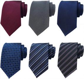 img 3 attached to Set Of 6 Adulove Men'S Woven Jacquard Silk Neckties - Classic Neck Tie For Business And Formal Occasions