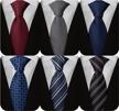 set of 6 adulove men's woven jacquard silk neckties - classic neck tie for business and formal occasions logo