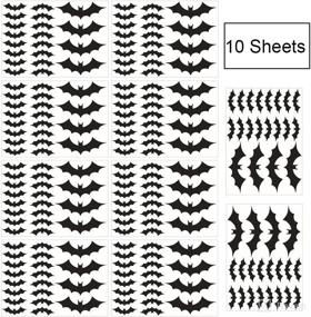 img 3 attached to 🎃 200 Count Halloween Bat Window Clings Decals - Party Decor Supplies (10 Sheets)