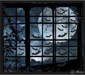 img 4 attached to 🎃 200 Count Halloween Bat Window Clings Decals - Party Decor Supplies (10 Sheets)