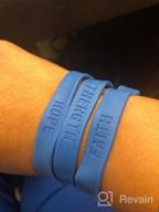 img 1 attached to 🎗️ 24 Cancer Support Blue Silicone Bracelets: Empowering Sayings for Inspiring Hope and Unity by Fun Express review by Gent Dobson