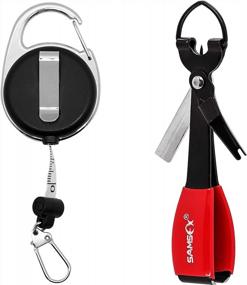 img 4 attached to SAMSFX Fishing Zinger Retractors: Fly Fishing Knot Tying Tool Combo With Tape Measure!