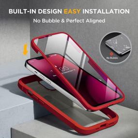 img 1 attached to Miracase Glass Series IPhone 14 Plus Case 6.7In - 2022 Upgrade Full-Body Clear Bumper W/9H Tempered Glass Screen & 2 Camera Lens Protectors, Bright Red
