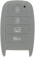 🔑 segaden silicone cover protector case holder skin jacket for kia 4 button smart remote key fob - cv4150 gray логотип