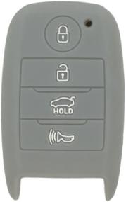 img 3 attached to 🔑 SEGADEN Silicone Cover Protector Case Holder Skin Jacket for KIA 4 Button Smart Remote Key Fob - CV4150 Gray