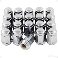 🔩 set of 20 chrome 12x1.25 lug nuts - closed end bulge acorn style, 1.38" long cone seat, 19mm (3/4") hex - wheel accessories parts (m12x1.25, chrome) логотип