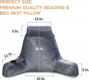 img 3 attached to YNM Reading Pillow With A Dual Purpose Pillow, Perfect For Reading Or Napping(Dark Grey, Large Size)