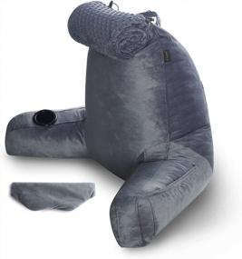 img 4 attached to YNM Reading Pillow With A Dual Purpose Pillow, Perfect For Reading Or Napping(Dark Grey, Large Size)