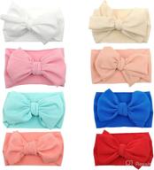 🎀 adorable baby girl bow headbands for stylish newborns: cute turban knotted hairbands for toddler hair accessories логотип