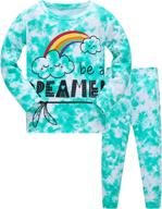 🌈 lolpip children's cotton pajama sets - unisex kids pjs (2-14 years) sleepwear - tie dye & cartoon patterns logo