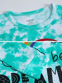 img 2 attached to 🌈 LOLPIP Children's Cotton Pajama Sets - Unisex Kids PJs (2-14 Years) Sleepwear - Tie Dye & Cartoon Patterns
