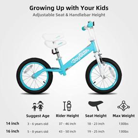 img 1 attached to JOYSTAR 14/16 Inch Balance Bike For Toddlers And Kids Ages 3-8 Years Old Boys And Girls - Sport Kids Balance Bike With Handbrake - No Pedal Training Bicycle