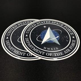 img 3 attached to 🚀 Ichthusgraphics.com Space Force Decal Stickers 2 Pack 4.5” Vinyl - High-Quality Bumpers, Cars, Trucks, Laptops, Window & Skateboard Decor - Official USSF Logo - Perfect NASA SpaceX Trump Trek USA Flag Gift for Fans