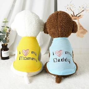 img 3 attached to Комплект одежды для домашних животных XS Daddy SGQCAR из 3 предметов: футболка I Love My Mommy/Daddy Dog на День отца/День матери!